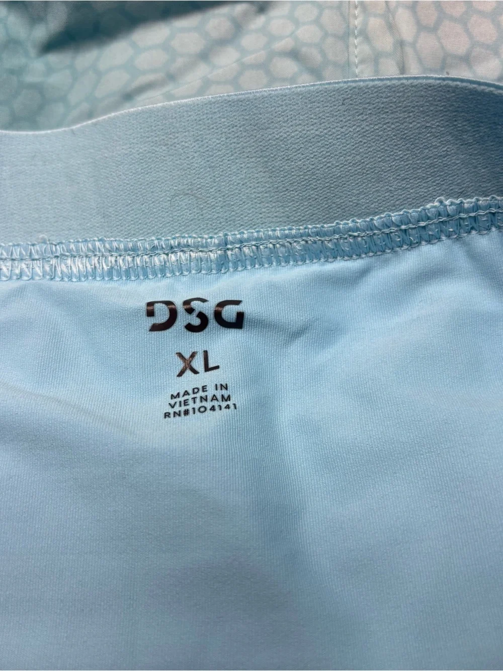 DSG Light Blue Performance Shorts with Hex Accent